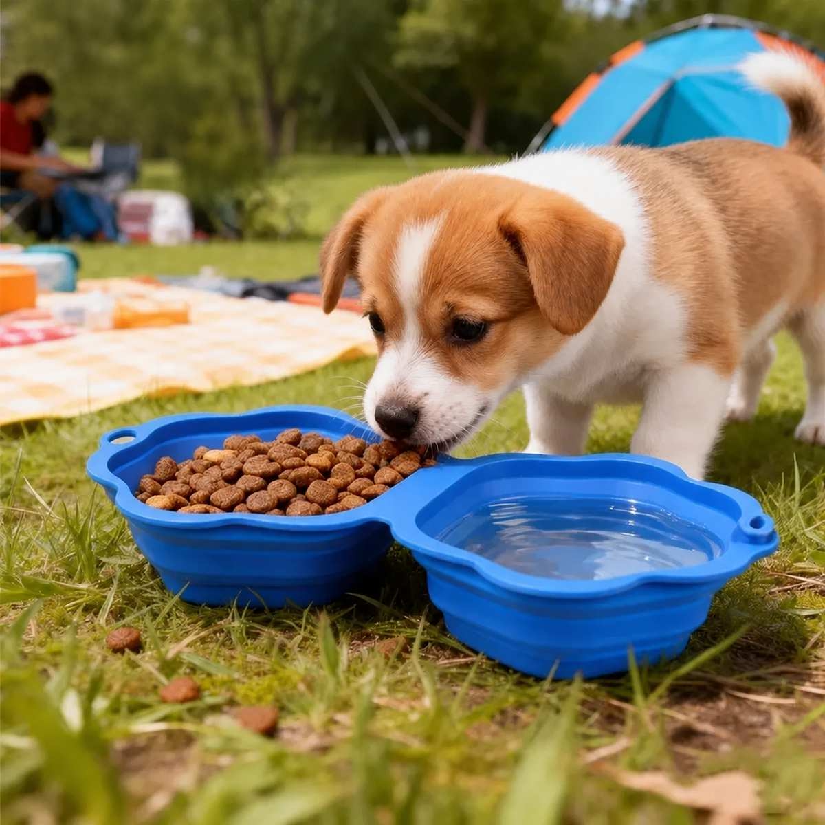 VYKORO TravelBowl™ — gamelle pliable double pour chien en voyage